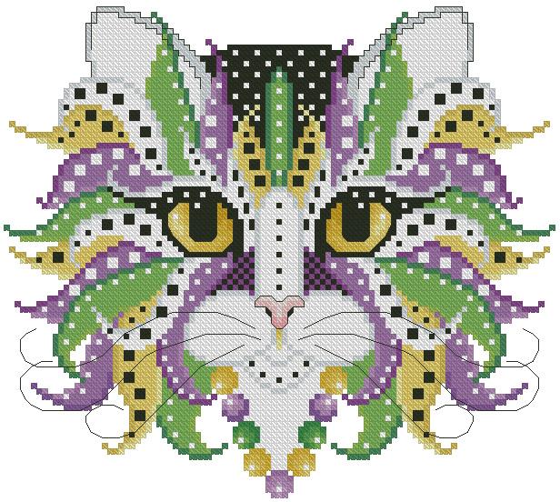 Colorful Cats Mardi Gras